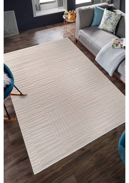 Bambu Yumuşak Halı Salon Mutfak Koridor Kesme Yolluk Dokuma Makine Halısı Art Bej