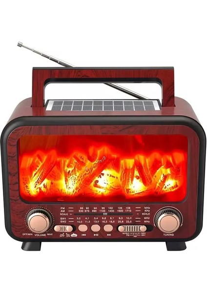 Epe Şömine Görünümlü Hoparlör | FP-2393-S | Solar Şarj | Bluetooth | Usb/tf | Aux | Fm/am/sw | 7W | fiyatları