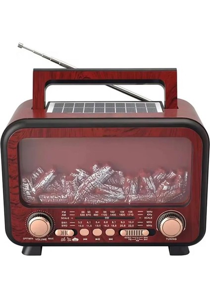 Epe Şömine Görünümlü Hoparlör | FP-2393-S | Solar Şarj | Bluetooth | Usb/tf | Aux | Fm/am/sw | 7W | modelleri