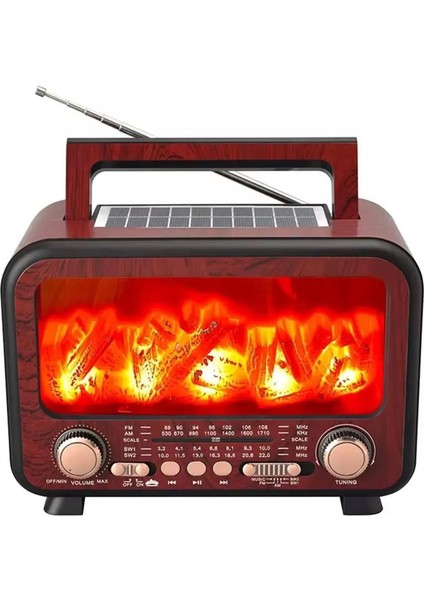 Epe Şömine Görünümlü Hoparlör | FP-2393-S | Solar Şarj | Bluetooth | Usb/tf | Aux | Fm/am/sw | 7W | indirimleri