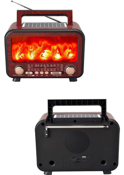 Epe Şömine Görünümlü Hoparlör | FP-2393-S | Solar Şarj | Bluetooth | Usb/tf | Aux | Fm/am/sw | 7W |