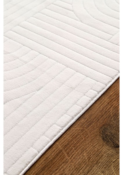 Bambu Saten Parlak Tüylü Yumuşak Kadife Halı Hav Tüy Vermez Taç Beyaz modelleri