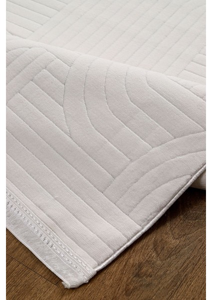 Bambu Saten Parlak Tüylü Yumuşak Kadife Halı Hav Tüy Vermez Taç Beyaz indirimleri