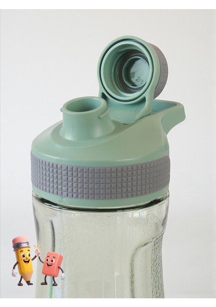 Beslenme Seti - 4 Bölmeli 2 Katlı Kare Beslenme Kutusu ve 530 ml Matara - Bpa Free - Çantalı Set