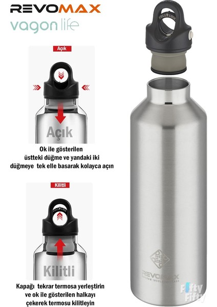 Paslanmaz Çelik Vakumlu Matara Gri 950 ml fiyatları