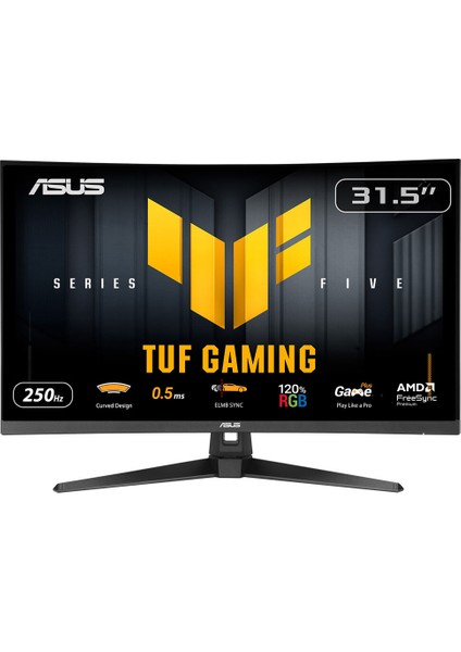 TUF Gaming VG32VQM5B 31.5" 250Hz 0.5ms HDMI DP AdaptiveSync FreeSync Premium FHD Fast VA Curved 1500R Gaming Monitör