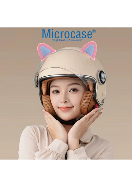 Motosiklet Kask Eşyalar Için Sevimli Dıy Yapışkanlı Karakter ve Parçalar Kedi Kulağı Seti - AL5258