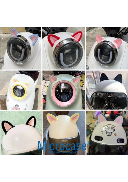 Motosiklet Kask Eşyalar Için Sevimli Dıy Yapışkanlı Karakter ve Parçalar Kedi Kulağı Seti - AL5258