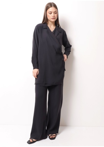 Siyah Kadın Kimono Takım modelleri