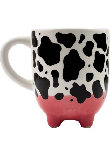 Inek Kupa 03 El Yapımı 3D Krem Parlak Kupa - El Yapımı Seramik Kupa