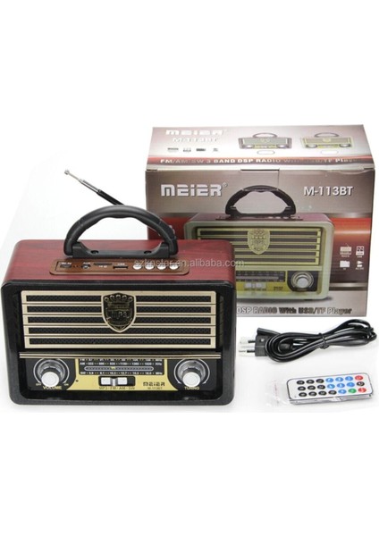 Retro Ahşap Bluetooth Hoparlör, Fm Radyo ile Şık ve Kullanışlı Ses Cihazı