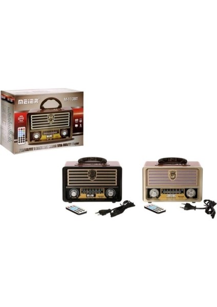 Retro Ahşap Bluetooth Hoparlör, Fm Radyo ile Şık ve Kullanışlı Ses Cihazı