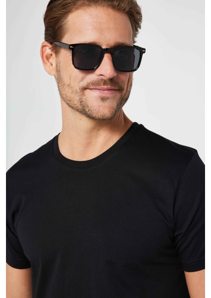 Unisex Slim Fit Dar Kesim %100 Pamuk Yumuşak Dokulu Siyah Bisiklet Yaka Tişört fiyatları