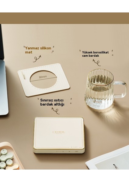 Termostat Ayarlanabilir Sıcaklık Isıtıcı Bardak Altlığı Bardak ile (Yurt Dışından) modelleri