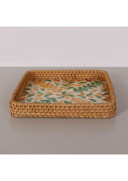 Mylamp Kare 23X23X3 cm Sedefli Rattan Tepsi & Duvar Dekoru fiyatları