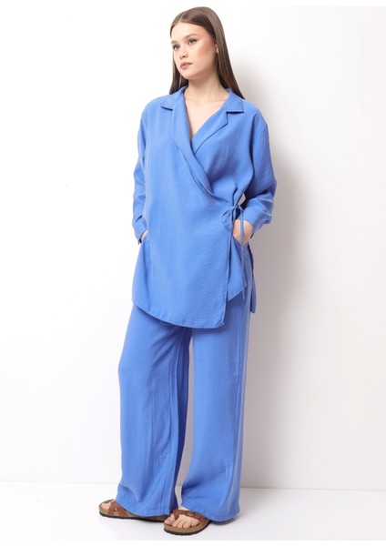 Mavi Kadın Kimono Takım modelleri