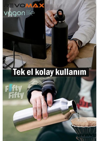 Paslanmaz Çelik Vakumlu Matara Siyah 950 ml fırsatları