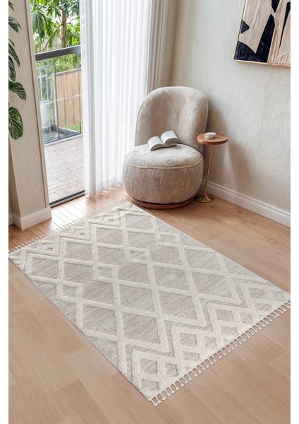 Mılan Krem Bej Yumuşak Bukleli ve Havlı Iskandinav Makine Dokuma Halı Oturma Odası Salon Mutfak Antre fırsatları