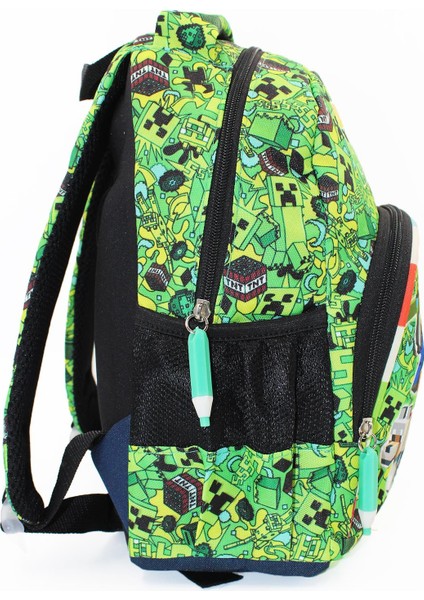 2 Gözlü Adventure Mode Minecraft Anaokulu Çantası - Erkek Çocuk Çanta Kreş Çantası Minecraft Çanta modelleri