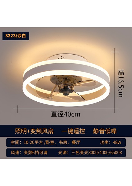 Hafif Lüks Tavan Tavan Fan Lambası Yatak Odası Görünmez Tavan Tavan Lamba Yemek Iskandinav Oturma Odası Sessiz 220V (Yurt Dışından)