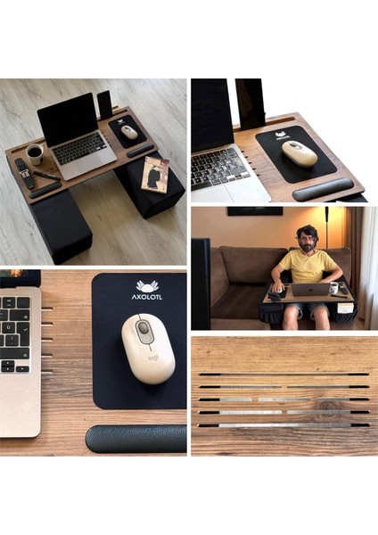 Throne Minderli Ekstra Geniş Ergonomik Dizüstü Bilgisayar ve Kanepe Oyun Sehpası
