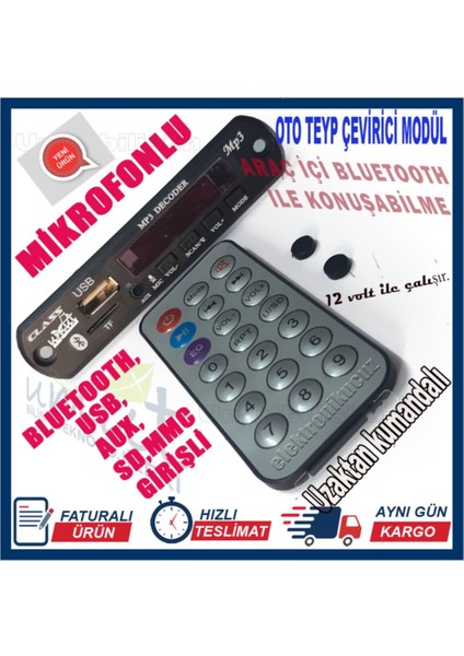 Ford Focus 2011 Uyumlu Bluetooth Oto Teyp Usb/sd Çevirici Aux Kumandalı fırsatları