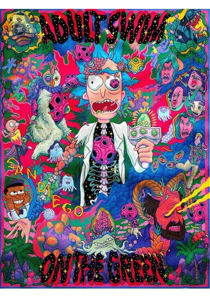 Rick And Morty Kadife Duvar Halısı 70X100 cm fiyatları