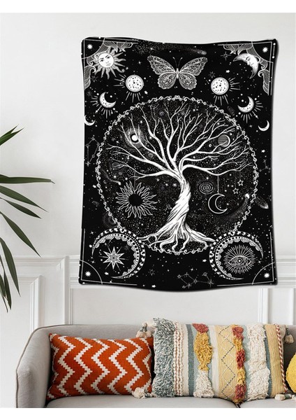 Hayat Ağacı Kadife Duvar Halısı 70X100 cm