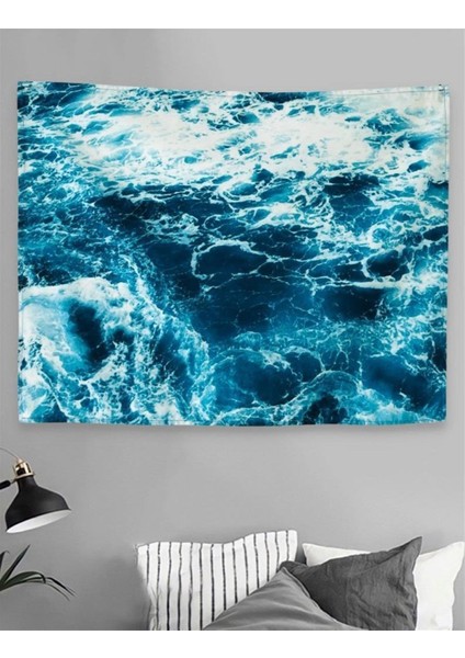 Mavi Dalga Duvar Halısı 70X90 cm
