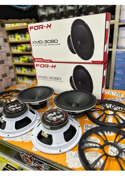 Beyaz Renk 20CM Midrange 2 Takım 4 Adet Kapaklı 300W 150RMS Ses Sistemi fiyatları