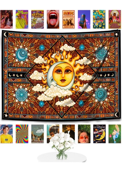 Kahverengi Güneş Kız Duvar Halısı 70X100 cm