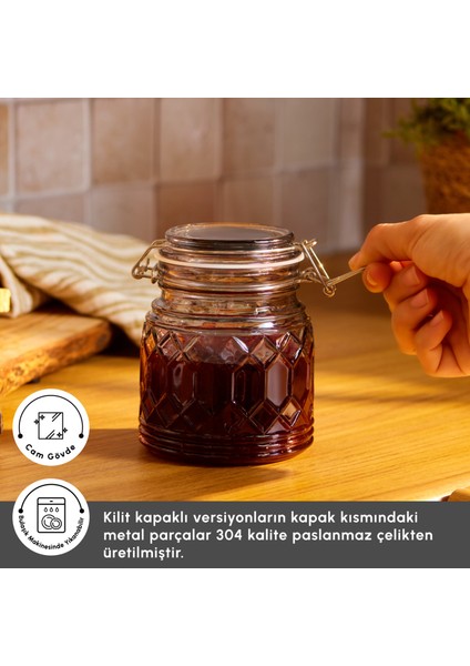 Storica Kilit Kapaklı Cam Kavanoz 500 ml modelleri