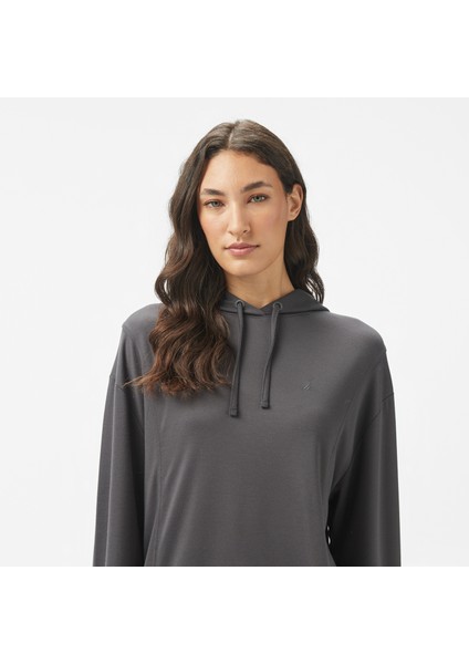 Kadın Gri Regular Fit Kapüşonlu Sweatshirt fırsatları