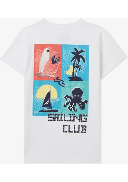 Erkek Çocuk Beyaz Regular Fit Baskılı T-Shirt fiyatları