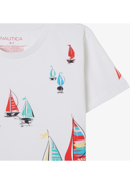 Erkek Çocuk Beyaz Regular Fit Baskılı T-Shirt fiyatları