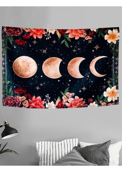 Ayın Evreleri Çiçek Duvar Halısı 70X90 cm