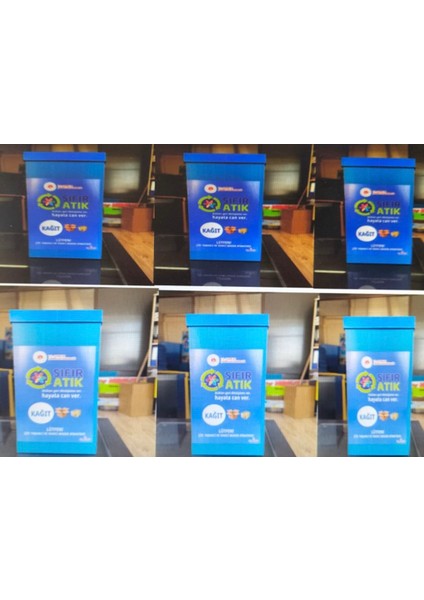 Izge 6 Adet Sıfır Atık Kutusu Geri Dönüşüm Mavi (Etiketli)