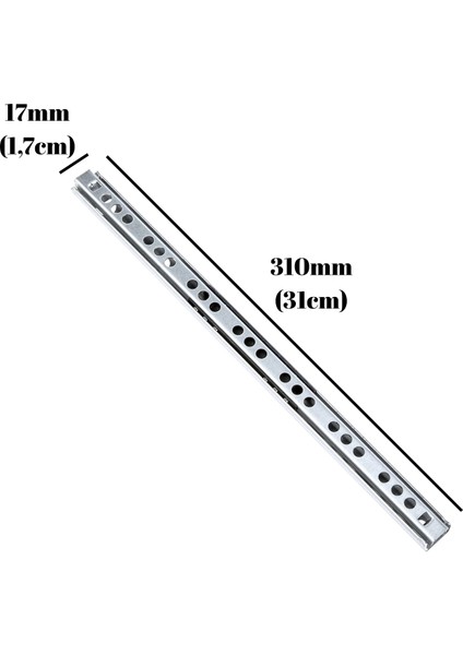 Teleskobik 17MM Çekmece Rayı Gömme Bilyeli Ince RAY(17MM)(TAKIM)(KROM) indirimleri