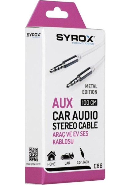 1 Metrelik Yüksek Kaliteli Aux Kablo, Ses Aktarımında Güvenilir ve Şık Tasarım fiyatları