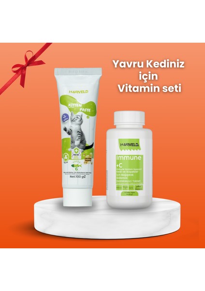 Yavru Kedi Gelişim Için 2'liKedi Bakım Seti Kitten Paste - Immune C