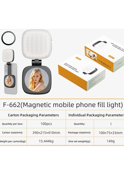 Manyetik Emme Dahili Ayna Selfie Cep Telefonu Dolgu Işığı (Yurt Dışından) modelleri