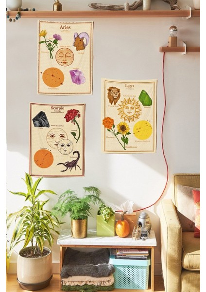 Astrology Vintage 3 'lü Duvar Halısı Seti
