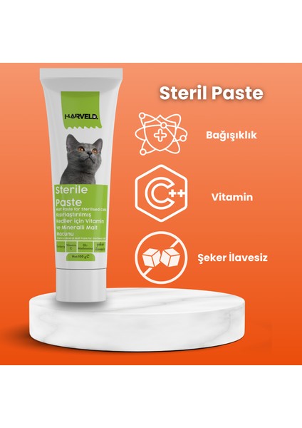Kısır Kediniz Için 3'lü Kedi Bakım Seti Sterile Paste - Fish Oil - Immune C modelleri