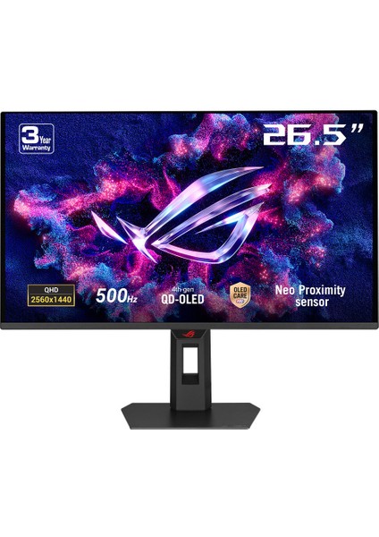Rog Strıx XG27AQDPG 26.5 Qd-Oled HDR500 2560X1440 0.03MS 500Hz 300CD Dp HDMI USB Vesa 3yıl %99 Dcı-P3, 10BİT, Pivot, Işık Monitör