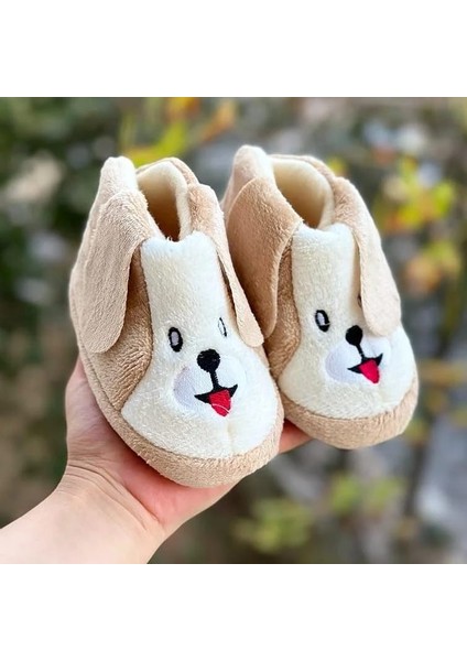 Çocuk Panduf Emojili Köpek Figürlü Çocuk Panduf Anaokulu Kreş Ev Ayakkabısı Ev Botu