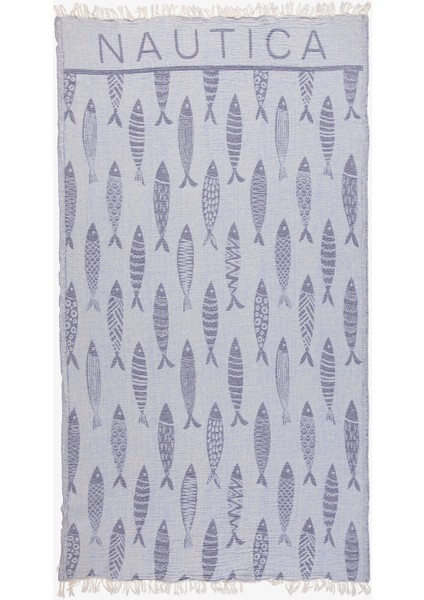 Unisex Mavi Desenli Havlu