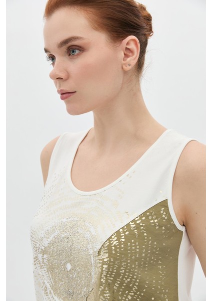 Haki Parçalı Altın Varaklı Atlet modelleri