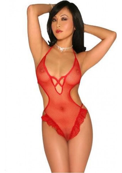 Bacio Kırmızı Tül Kurdaleli Babydol BC3234-1