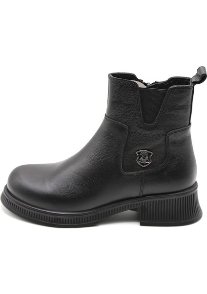 Kadın Hakiki Deri Günlük Bot 2452706K - Siyah - 36