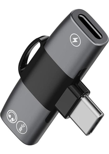 30W Hızlı Type-C To Type-C Şarj ve Kulaklık Dönüştürücü